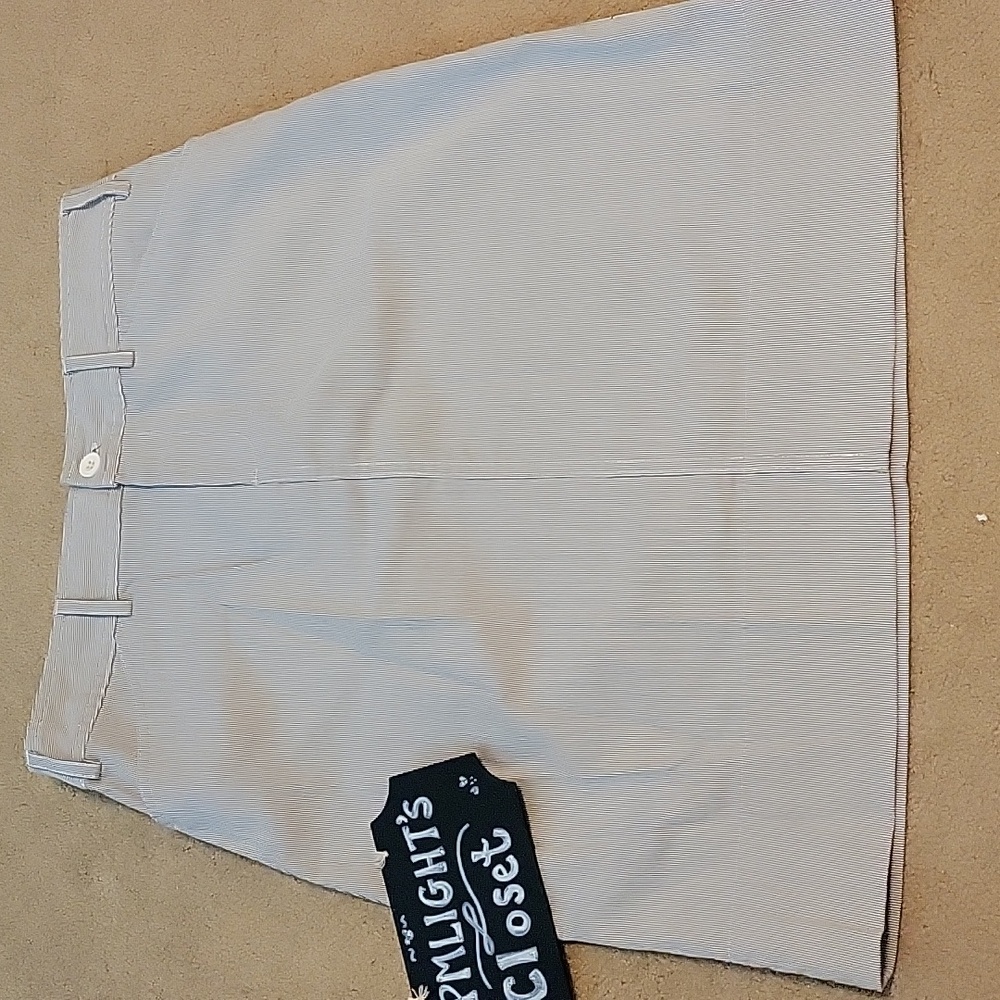Christopher & Banks Skirt Pin Stripe Gray White Size 4